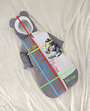 Зимовий дитячий теплий комбінезон для новонародженого на флісі 0-6 міс підійде для виписки, фото 5