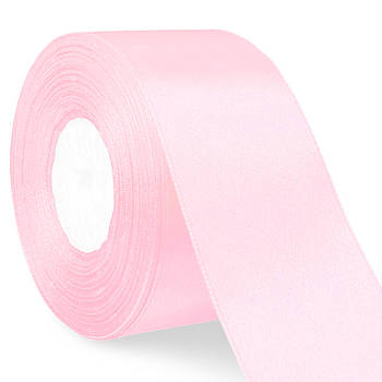 Стрічка атласна №04 світло-рожева (5 см х 36 ярдів)