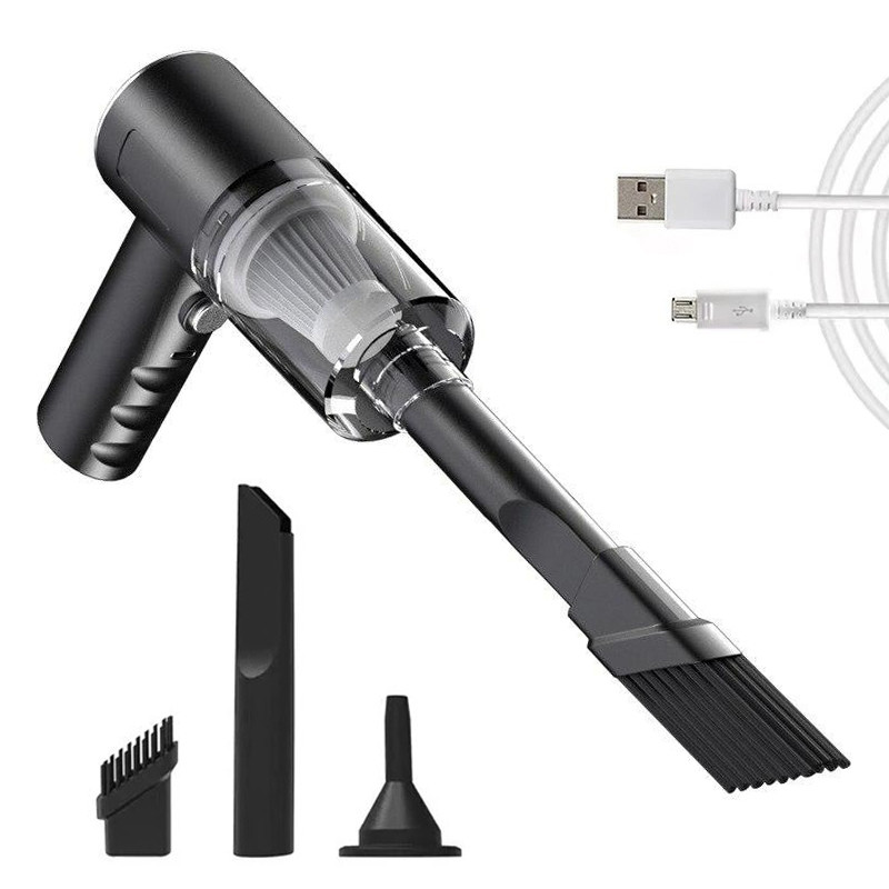 Ручний мініпилосос акумуляторний для машини/будинку AS228 чорний (GS-141792), фото 1