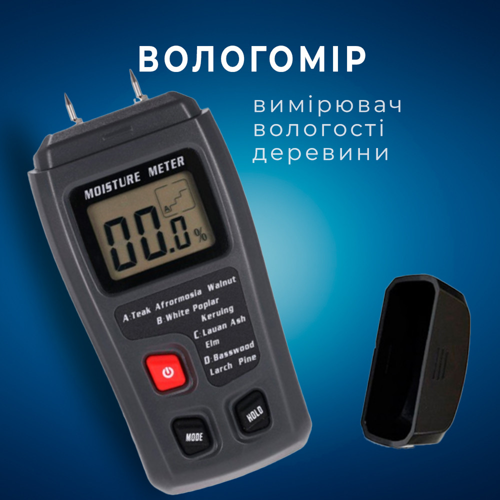 Цифровий вимірювач вологості деревини вологомір 0-99.9% EMT01 MT-10
