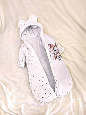 Зимовий дитячий теплий комбінезон для новонародженого на флісі 0-6 міс підійде для виписки, фото 2