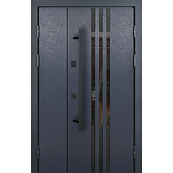 Полуторні вхідні двері з терморозривом Revolution Антрацит Замки Mottura