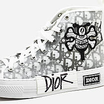 Кеди Dior B23 Oblique x Shawn High Top White Black / Діор Б23 Облік Шон Високі Білі з Чорним, фото 5