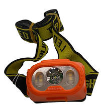 Ліхтар налобний 2303-XPE+4SMD(yellow+red) Motion Sensor Li-Ion акумулятор. ЗУ Type-C Box, фото 3