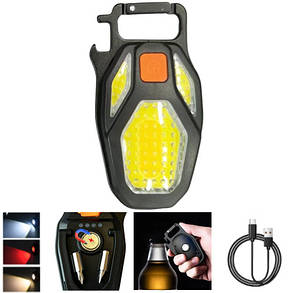 Ліхтар MULTIFUNCTIONAL LL-203-COB ULTRA(white+yellow+red) multitool Li-Ion акумулятор. магніт карабін викрутка, фото 1