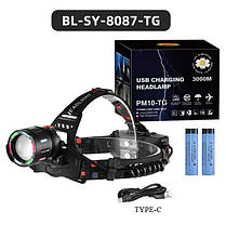 Ліхтар налобний NIGHT VISION FLUORESCENCE SY-8087-PM10-TG 2x18650 signal light fluoreccent patch ЗУ, фото 3