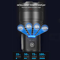 Тактичний ліхтар потужний акумуляторний ліхтарик PLD-P815 білий лазер з PowerBank зумом та вологозахистом, фото 5