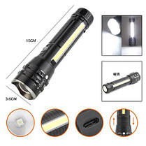 Ліхтар PLD-P27 WHITE LASER LED PM10-TG+COB 1х18650 магніт затискач ЗУ Type-C zoom Box, фото 3