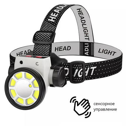 Ліхтар налобний PLD-LY004-XPE+COB Motion Sensor Li-Ion акумулятор індикація заряду магніт ЗУ Type-C Box, фото 1
