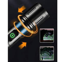 Ліхтар PLD-603 WHITE LASER LED PM10-TG+18SMD (white+red) Li-Ion акумулятор. індикація заряду ЗУ Type-C zoom, фото 6