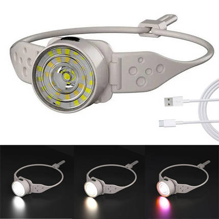 Ліхтар налобний G25-XPG+30SMD(white+yellow+red-blue) Li-Ion акумулятор. ЗУ Type-C Box, фото 1