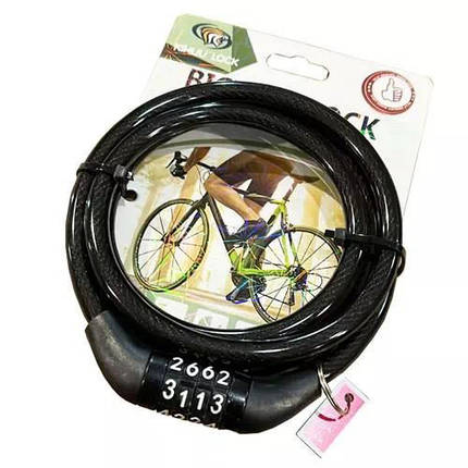 Замок велосипедний 427L, 8*120 тросовий, кодовий, фото 1