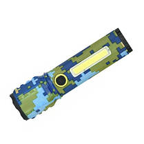Ліхтар C71M-P50+COB camouflage Li-Ion акум. zoom ЗП microUSB Box, фото 3
