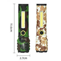 Ліхтар C71M-P50+COB camouflage Li-Ion акум. zoom ЗП microUSB Box, фото 4