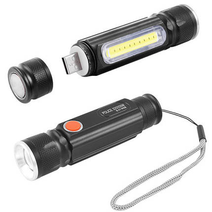 Ліхтар Police BL-516/616-T6-COB Li-Ion акумулятор. магніт zoom ЗУ USB, фото 1