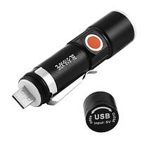 Ліхтар Police 616-XPE Li-Ion акумулятор. затискач zoom ЗУ USB, фото 5
