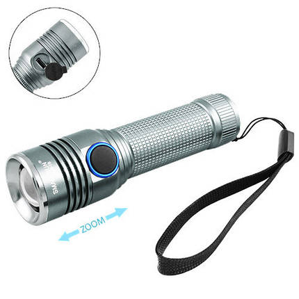 Ліхтар Small Sun R842-T6 1х18650 zoom ЗУ microUSB Box, фото 3