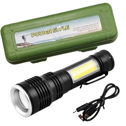 Ліхтар BL-T630S-XPE+COB Li-Ion акумулятор zoom затискач ЗУ mircoUSB Box, фото 3
