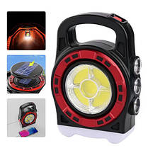 Ліхтар переносний 6678С-3LED+5COB power bank Li-Ion акумулятор. Waterproof сонячна батарея ЗУ microUSB Box, фото 4