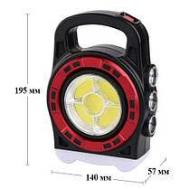 Ліхтар переносний 6678С-3LED+5COB power bank Li-Ion акумулятор. Waterproof сонячна батарея ЗУ microUSB Box, фото 5
