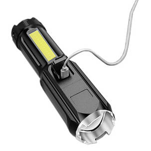 Ліхтар 81022-XPE+COB Li-Ion акумулятор zoom ЗУ Type-C, фото 1