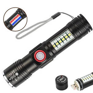 Ліхтар SY-1903C-P50+SMD+RGB Alarm Li-Ion акумулятор. ремінець zoom ЗУ USB, фото 3