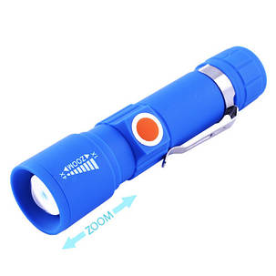 Ліхтар 416-XPE Li-Ion акумулятор. zoom ЗУ USB, фото 1