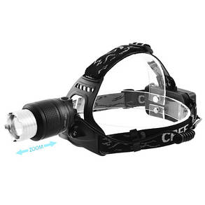 Ліхтар налобний 2199-T6 2х18650 signal light шипи zoom ЗУ mircoUSB Box, фото 4