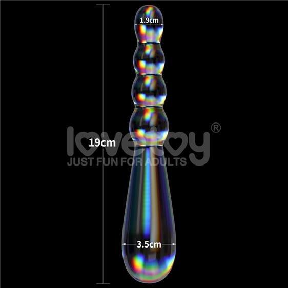 Фалоїмітатор скляний — Twilight Gleam Glass Dildo Rising Ripples