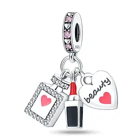 Срібний шарм-підвеска в стилі Pandora Beauty Charms 925 проба срібляста бусина на браслет Пандора