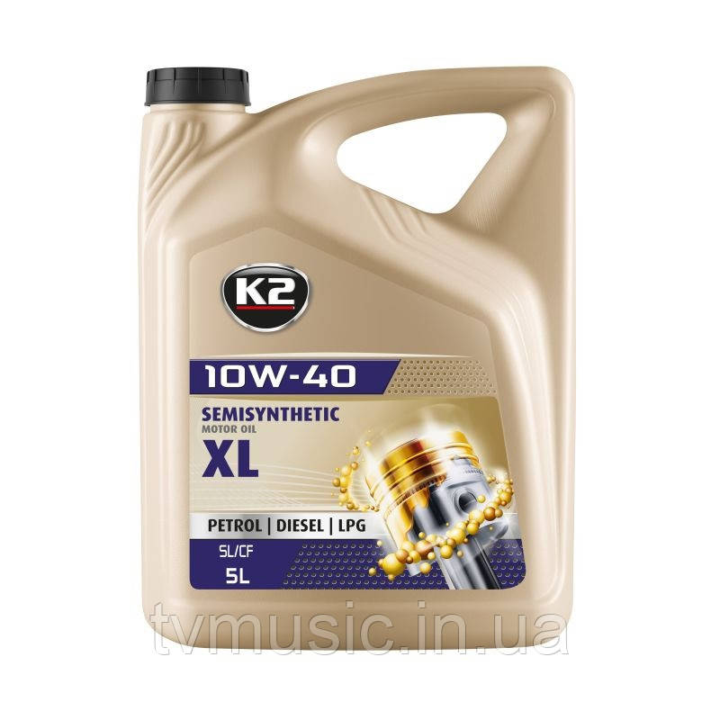 Олива моторна K2 Semisynthetic Motor Oil XL SL/CF 10W-40 5л (O2045E)