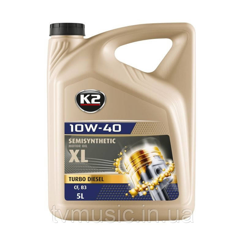 Олива моторна K2 Semisynthetic Motor Oil XL Turbo Diesel CF, B3 10W-40 5л (O2055E)
