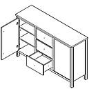 Комод в спальню з ЛДСП KOM2D3S Чос Gerbor Дуб тахо/Чорний, фото 3