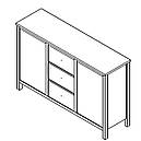 Комод в спальню з ЛДСП KOM2D3S Чос Gerbor Дуб тахо/Чорний, фото 2