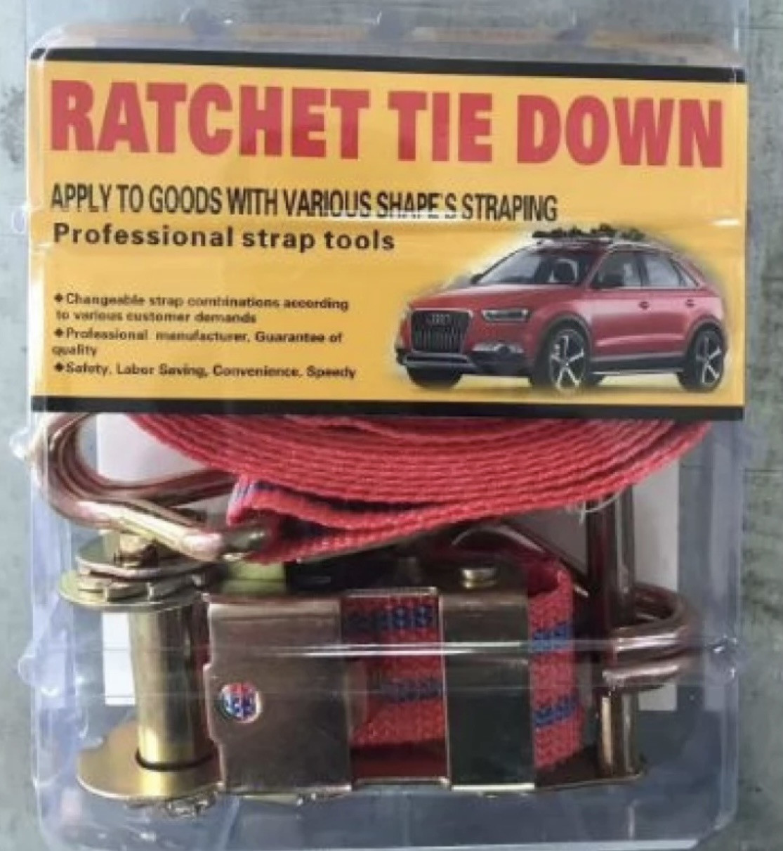 Страхувальний трос 1.5m, стрічка страхувальна з натягувачем Safety rope RATCHET TIE DOWN (24)