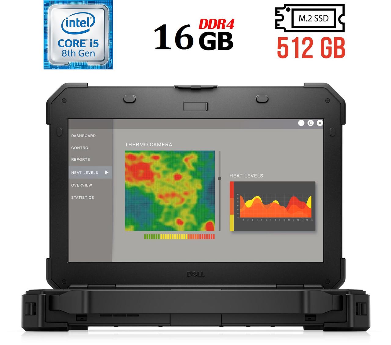 Захищений ноутбук Dell Latitude 7424 Rugged Extreme/ 14" 1920x1080 Touch/ i5-8350U/ 16GB RAM/ 512GB SSD/ UHD 620