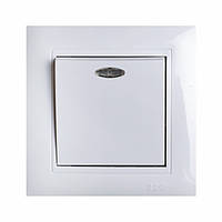 Вимикач прохідний із підсвіткою Sokol білий