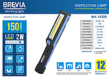 Переноска діодна 2W COB/150 lm +1W L = 165 D = 25/магніт/900 mAh/microUSB Brevia Led Pen Light No11220, фото 6