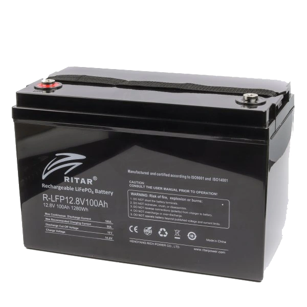 Акумуляторна батарея з bluetooth та підігрівом Ritar LiFePO4 12,8V 100Ah 1280Wh (330 х 172 х 214 мм), 13kg Q1
