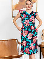 Літня повсякденна сукня з коротким рукавом Cocoon принт