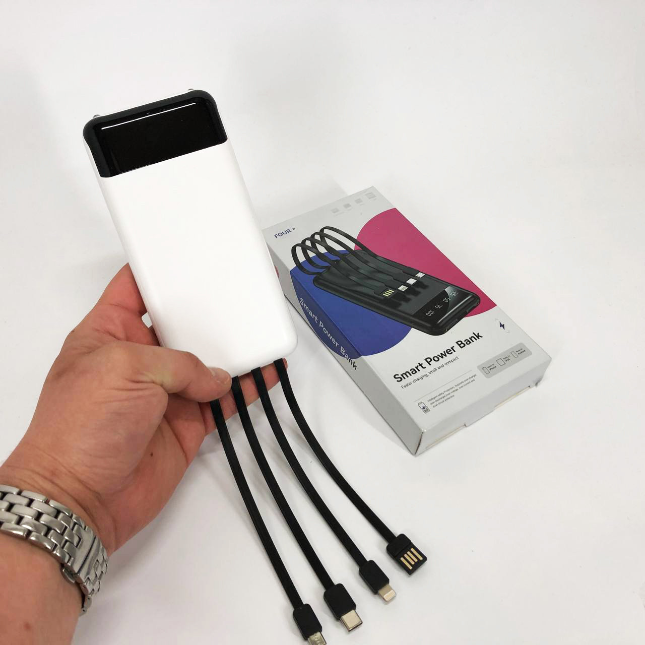 Павербанк Power Bank UKC 50000mAh Мобільна зарядка зовнішній акумулятор портативний павер. YM-652 Колір: білий, фото 1