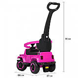 Дитячий толокар Spoko SP-219 2в1 з батьківською ручкою рожевий, фото 5
