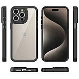 TPU чохол Transparent + Colour 1,5mm для Apple iPhone 14 Pro (6.1") Black, фото 3