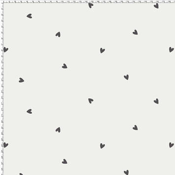 Інтерлок трикотажне полотно пенье сердечки на молочному рулон