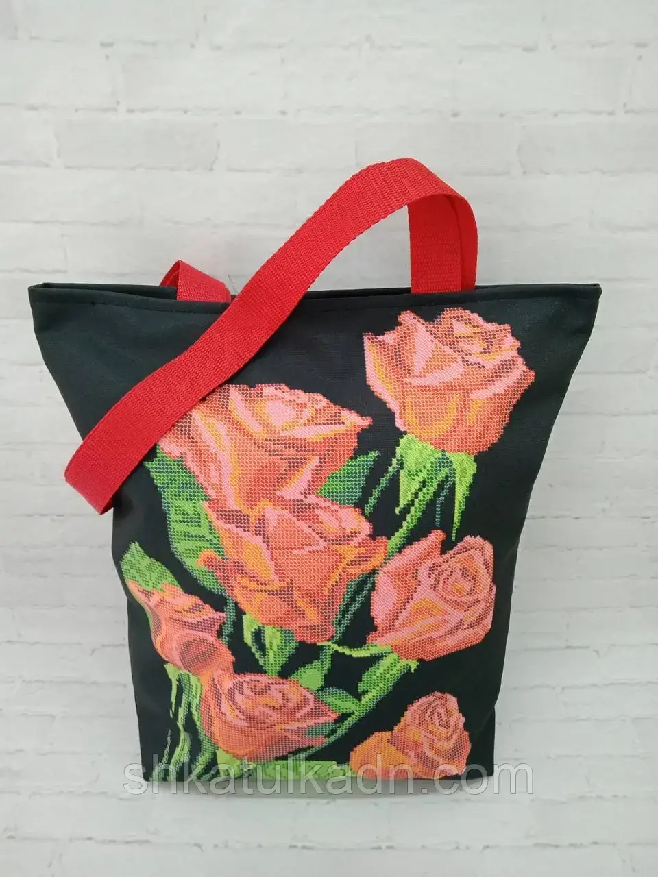 Сумка шопер під вишивку Синьо жовта квітка блакитна, фото 1