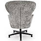 Поворотне крісло для відпочинку Franco сіре тканинне з високою спинкою на чорній ніжці у вітальню, фото 3