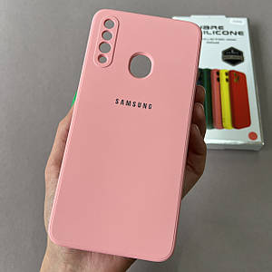 Чохол для Samsung Galaxy A20s чохол з мікрофіброю захистом камери на талефон самсунг а20с рожевий s1q