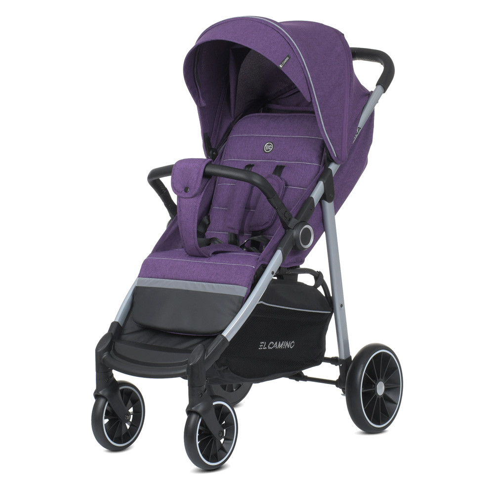 Візок дитячий ME 1095 SIENA Violet прогулянковий, 3 полож. спинки, льон, фіолетовий.