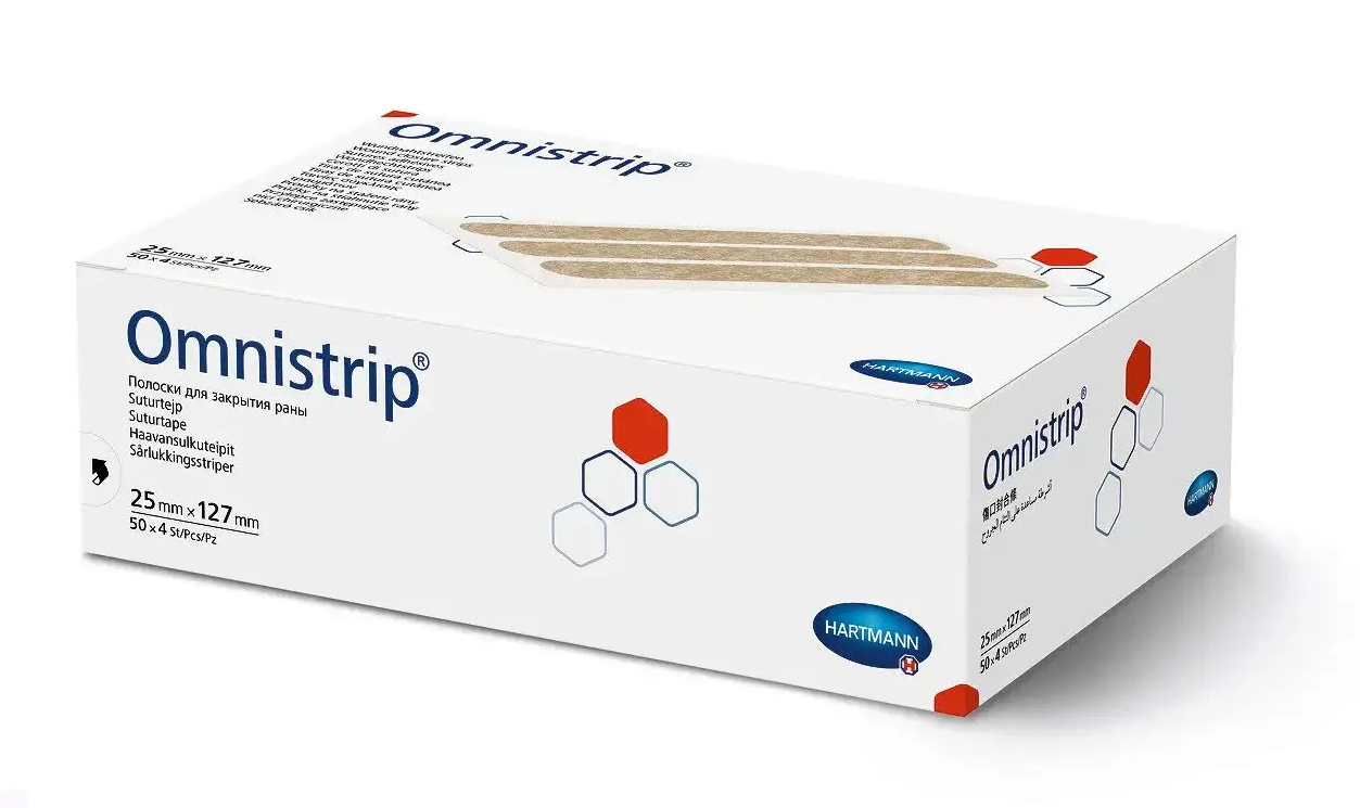 Смужки для безшовного закриття ран Omnistrip, 25х127 мм (4 смужок/уп.)