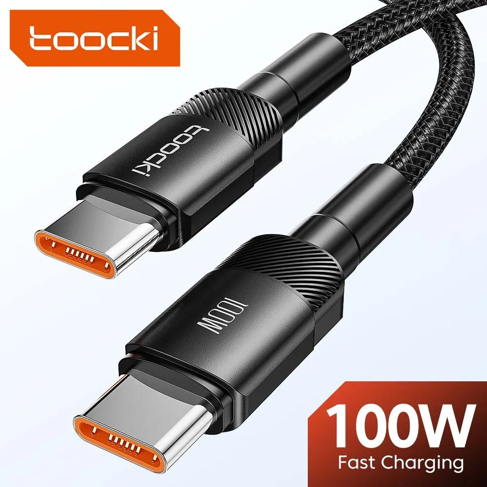 Кабель для швидкого заряджання та передачі даних Toocki 5A/100W USB Type-C to USB Type-C 1 м, фото 1